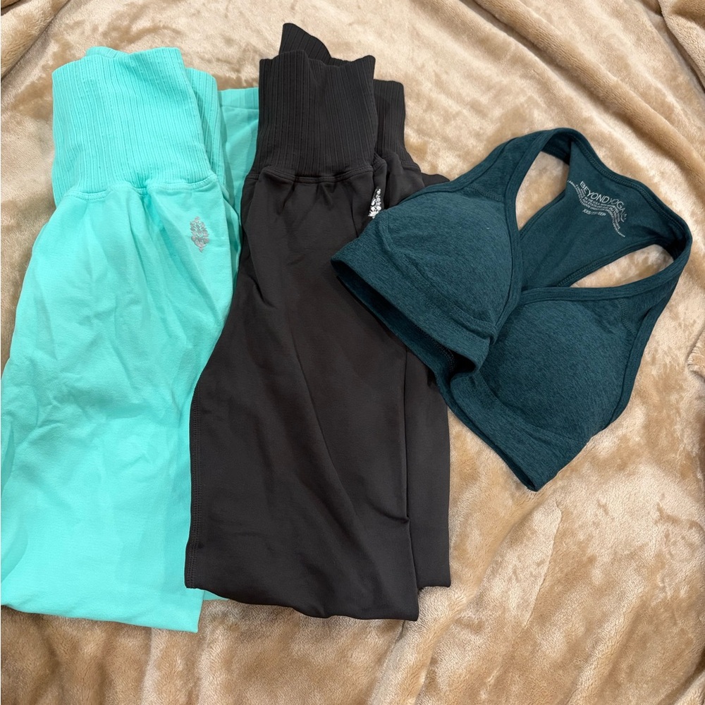 Teal and Black Activewear Set
